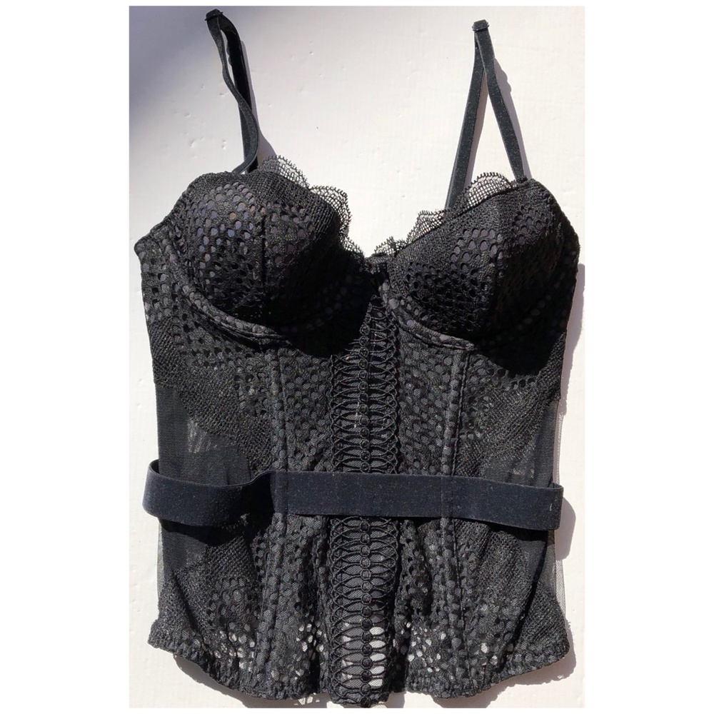 Victoria's Secret Black Lace Corset Lingerie